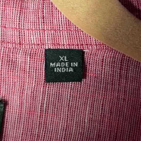 Orvis Red Linen Short Sleeve Button Down - Picture 7 of 8